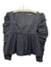 Kourt Size XS Black Cotton Back Pintuck Sweetheart Neckline Pleated Sleeves Top Black / XS