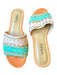 Vaneli Shoe Size 6.5 Orange & Aqua Suede Stitching Mules Orange & Aqua / 6.5