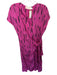 Exquise Size 8 Magenta & Black Polyester Short Sleeve Lines Front Tie Maxi Dress Magenta & Black / 8