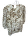 Tuckernuck Size S Cream & Brown Linen Blend Long Balloon Sleeve Botanical Dress Cream & Brown / S