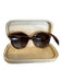 Chloe Brown Acetate Tortoise shell Round Oversized Sunglasses Brown