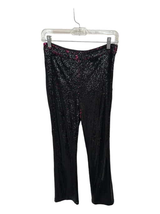 Badgley Mischka Size 0 Black & Purple Sequin High Waist Side Zip Pants Black & Purple / 0