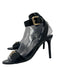 Versace Shoe Size 36.5 Black Patent Leather GHW Logo Open Toe Ankle Buckle Heels Black / 36.5