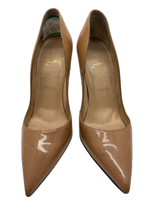 Christian Louboutin Shoe Size 37.5 Tan Patent Leather Pointed Toe Stiletto Heels Tan / 37.5