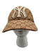 Gucci Light Brown & Cream Polyester Blend Guccisima Yankees Baseball Cap Hat Light Brown & Cream