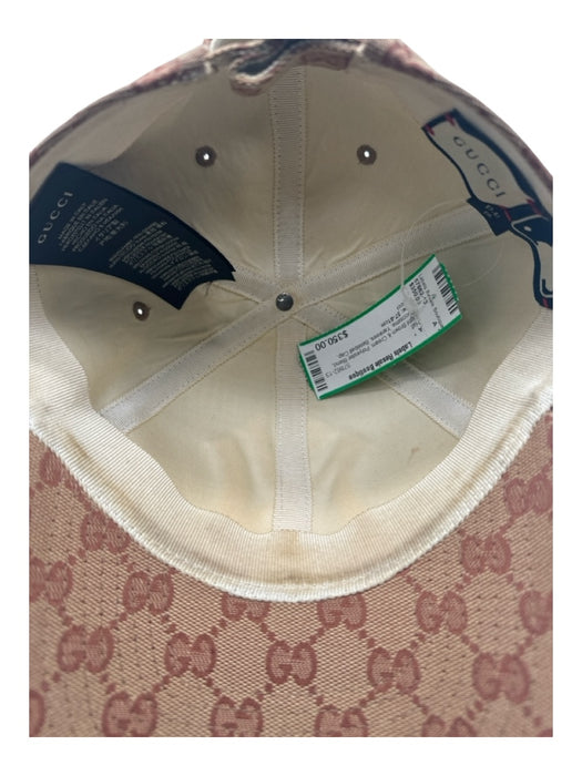 Gucci Light Brown & Cream Polyester Blend Guccisima Yankees Baseball Cap Hat Light Brown & Cream