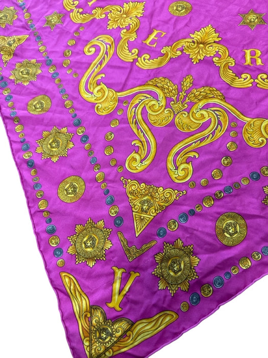 Versace Pink & Yellow Abstract Logo scarf Pink & Yellow / One Size