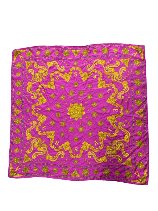 Versace Pink & Yellow Abstract Logo scarf Pink & Yellow / One Size