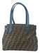 Fendi Brown & Blue Print Canvas & Leather Zucca Monogram Tote Bag Brown & Blue Print / M