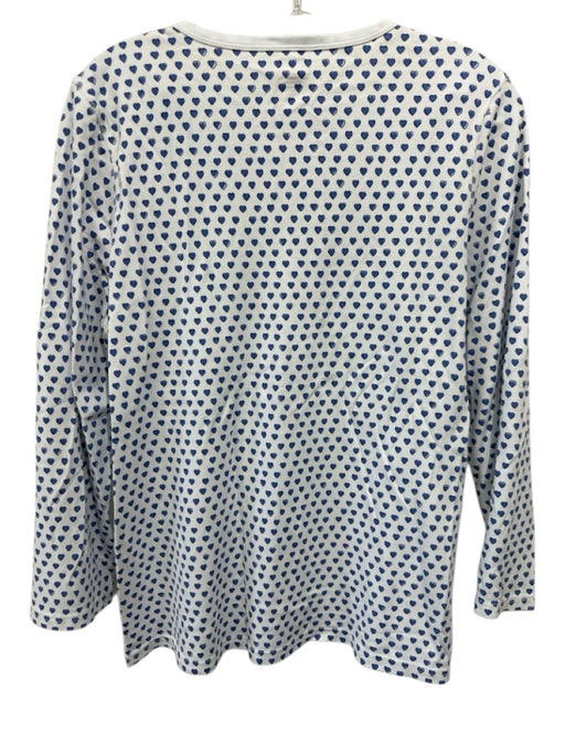 Roller Rabbit Size XL White & Blue Cotton Hearts Long Sleeve Pajamas Pant Set White & Blue / XL