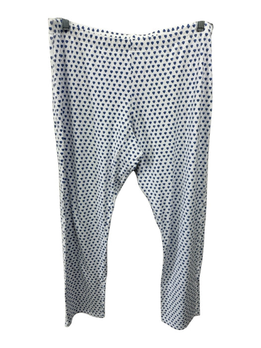 Roller Rabbit Size XL White & Blue Cotton Hearts Long Sleeve Pajamas Pant Set White & Blue / XL