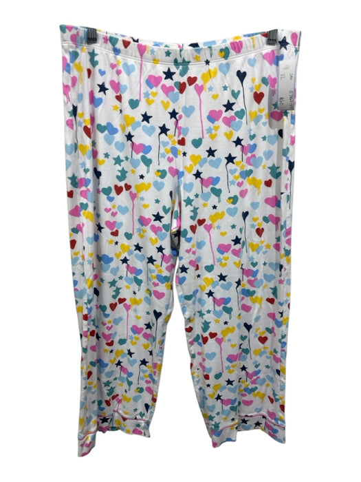 Roller Rabbit Size XL White & Multi Cotton Hearts Long Sleeve Stars Pant Set White & Multi / XL