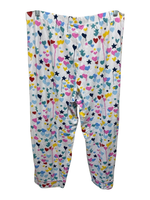 Roller Rabbit Size XL White & Multi Cotton Hearts Long Sleeve Stars Pant Set White & Multi / XL