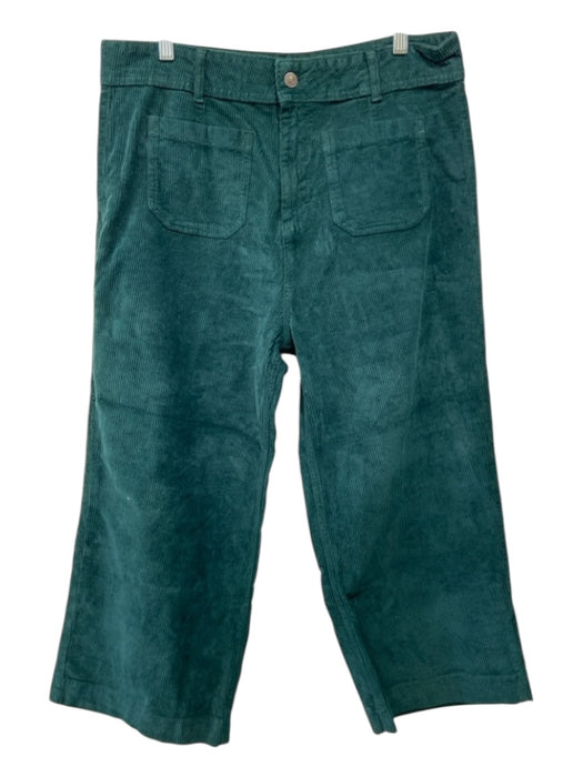 Fat Face Size 12 Dark Green Cotton Corduroy Patch Pockets Straight Pants Dark Green / 12