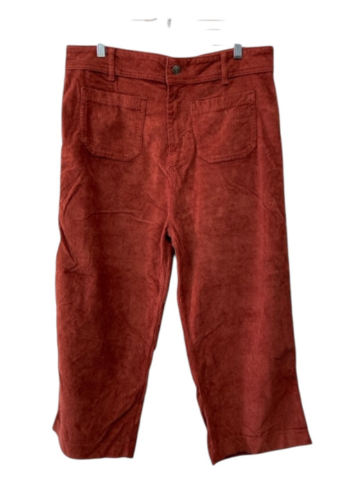 Fat Face Size 12 Brick Red Cotton Corduroy Patch Pockets Straight Pants Brick Red / 12