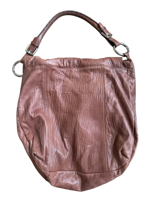 Puntotres Brown Leather Front Flap Shoulder Strap Bag Brown / M