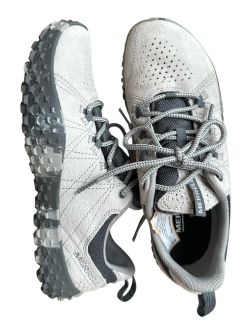 Merrell Shoe Size 9.5 Gray Suede & Canvas Lace Up Perforated Athletic Sneakers Gray / 9.5