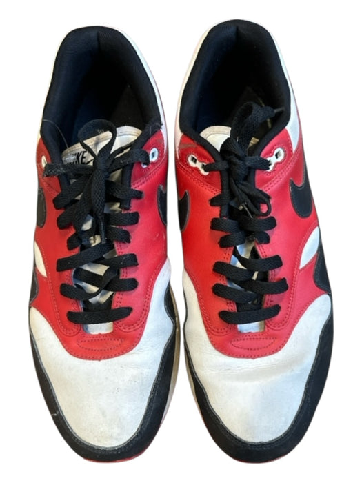 Nike Air Max Shoe Size 12.5 AS IS Red & Black Leather Athletic Men's Sneakers Red & Black / 12.5