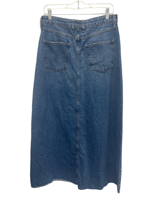 We The Free Size 8 Medium Wash Cotton Denim Maxi Zip Fly Pockets Skirt Medium Wash / 8