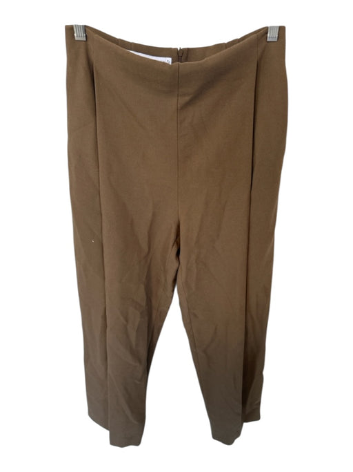 Zara Size S Brown Polyester Blend Pleated High Waist Pants Brown / S