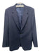 Canali Navy Wool Blend Stripes Notch Lapel 2 Button Men's Blazer 50