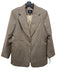 Banana Republic Size 14 Brown & Beige Wool Heathered Shoulder Pads Blazer Jacket Brown & Beige / 14