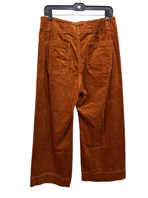 Maeve Size 32 Orange Cotton & Modal Corduroy Mid Rise Wide Leg Pants Orange / 32