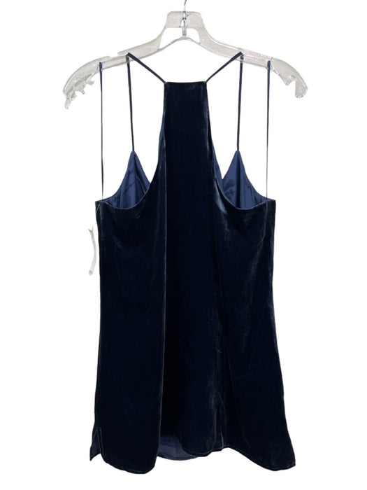 Johnny Was Size M Blue Rayon & Silk V Neck Sleeveless Velvet Top Blue / M