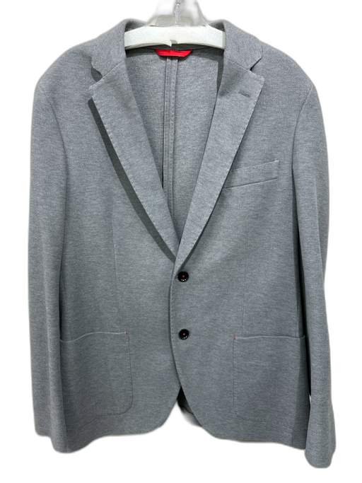 Carolina Herrera Gray Cotton Solid 2 Button Men's Blazer Gray / Est L