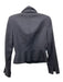 Gianfranco Size 40 Black Wool Zip Up Collar Cropped shoulder pads Jacket Black / 40