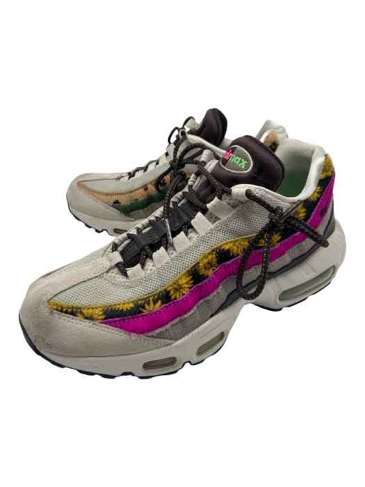 Nike Air Max Shoe Size 8 Taupe, Yellow & Pink Synthetic Sunflower Laces Sneakers Taupe, Yellow & Pink / 8