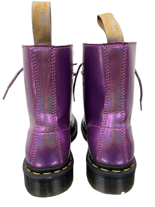 Dr Marten Shoe Size 7 Purple Vegan Leather Metallic Glitter Laces Ankle Boots Purple / 7