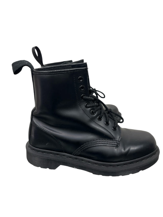 Dr Marten Shoe Size 7 Black Leather Combat Laces Boots Black / 7