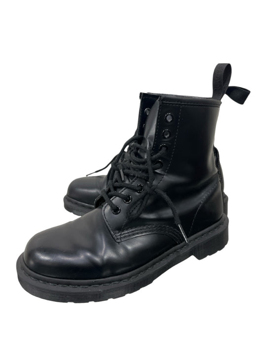 Dr Marten Shoe Size 7 Black Leather Combat Laces Boots Black / 7