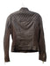 Michael Michael Kors Size XS Chocolate Brown Leather Mock Neck Zip Front Jacket Chocolate Brown / XS