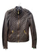 Michael Michael Kors Size XS Chocolate Brown Leather Mock Neck Zip Front Jacket Chocolate Brown / XS