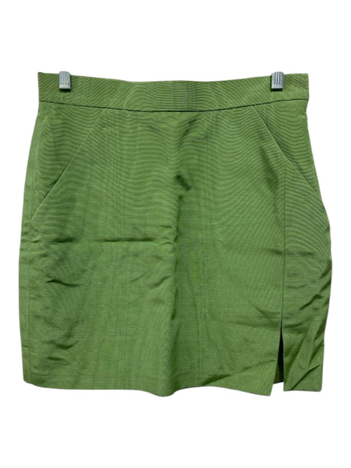 Givenchy Size 40 Green Viscose Pocket Side Zip Side Slit Skirt Green / 40