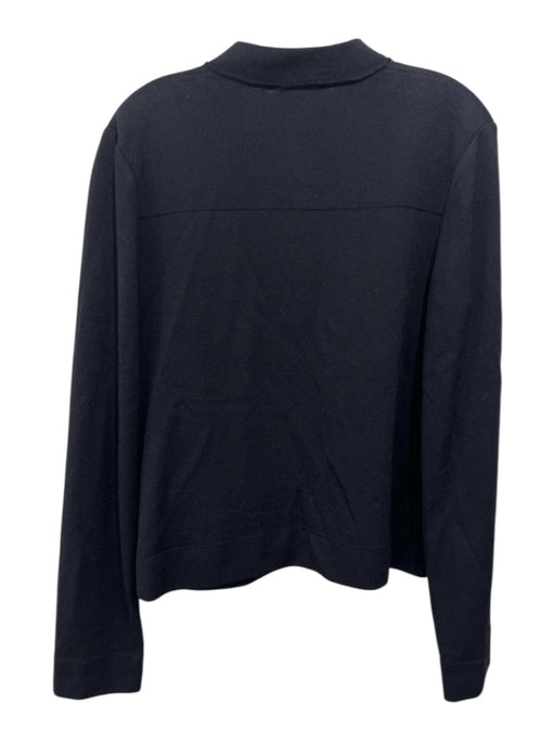 St John Sport Size M Black & White Wool Blend Zip Knit Zip Pocket Jacket Black & White / M