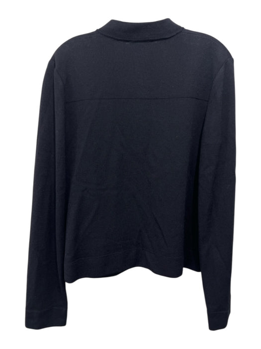 St John Sport Size M Black & White Wool Blend Zip Knit Zip Pocket Jacket Black & White / M