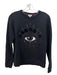 Kenzo Paris Size M Black & Purple Cotton Crew Neck Embroider Detailing Sweater Black & Purple / M