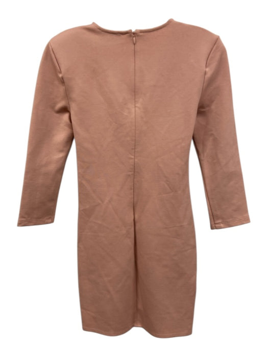 Michael Costello Size S Light Pink Rayon & Nylon 3/4 Sleeve V Neck Dress Light Pink / S