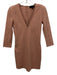 Michael Costello Size S Light Pink Rayon & Nylon 3/4 Sleeve V Neck Dress Light Pink / S