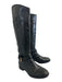 Tory Burch Shoe Size 6 Black Leather Buckle Detail Side Zip Riding Boots Black / 6