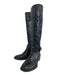 Tory Burch Shoe Size 6 Black Leather Buckle Detail Side Zip Riding Boots Black / 6