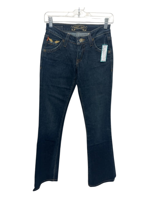 Robin's Jean Size 25 Dark Wash Cotton Flare Hem Low Rise Jeans Dark Wash / 25
