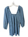 Free People Size Est L Med Dark Wash Cotton Long Balloon Sleeve Denim Dress Med Dark Wash / Est L