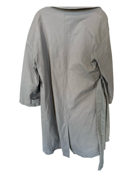 LAAGAM Size XL Light Gray Cotton Blend Collar Belted Trench Coat Light Gray / XL