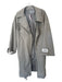 LAAGAM Size XL Light Gray Cotton Blend Collar Belted Trench Coat Light Gray / XL