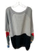 We The Free Size L Gray & Red Cotton Blend Long Sleeve Waffle Heathered Sweater Gray & Red / L