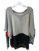 We The Free Size L Gray & Red Cotton Blend Long Sleeve Waffle Heathered Sweater Gray & Red / L